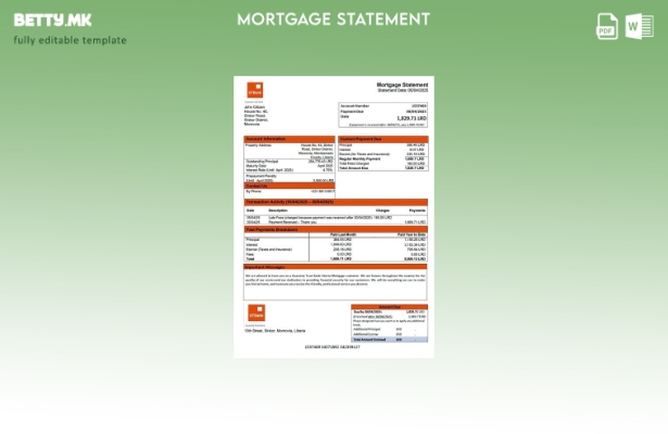 модерен стил Liberia Garanty Trust Bank Liberia изјава за хипотека Шаблон за Wor